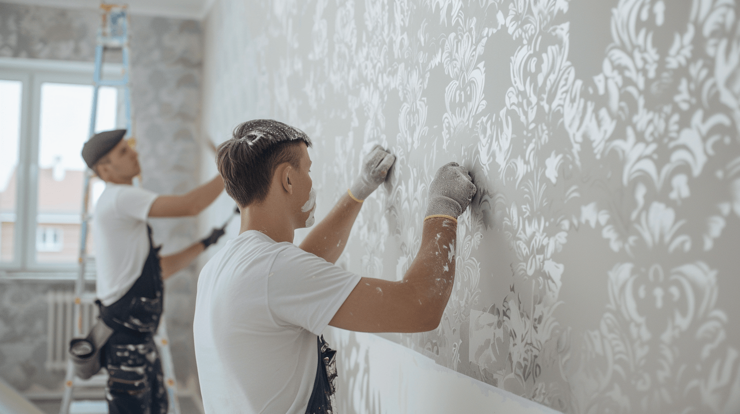 Pose de papier peint dans un intérieur à Angoulême - Couleurs des Charentes