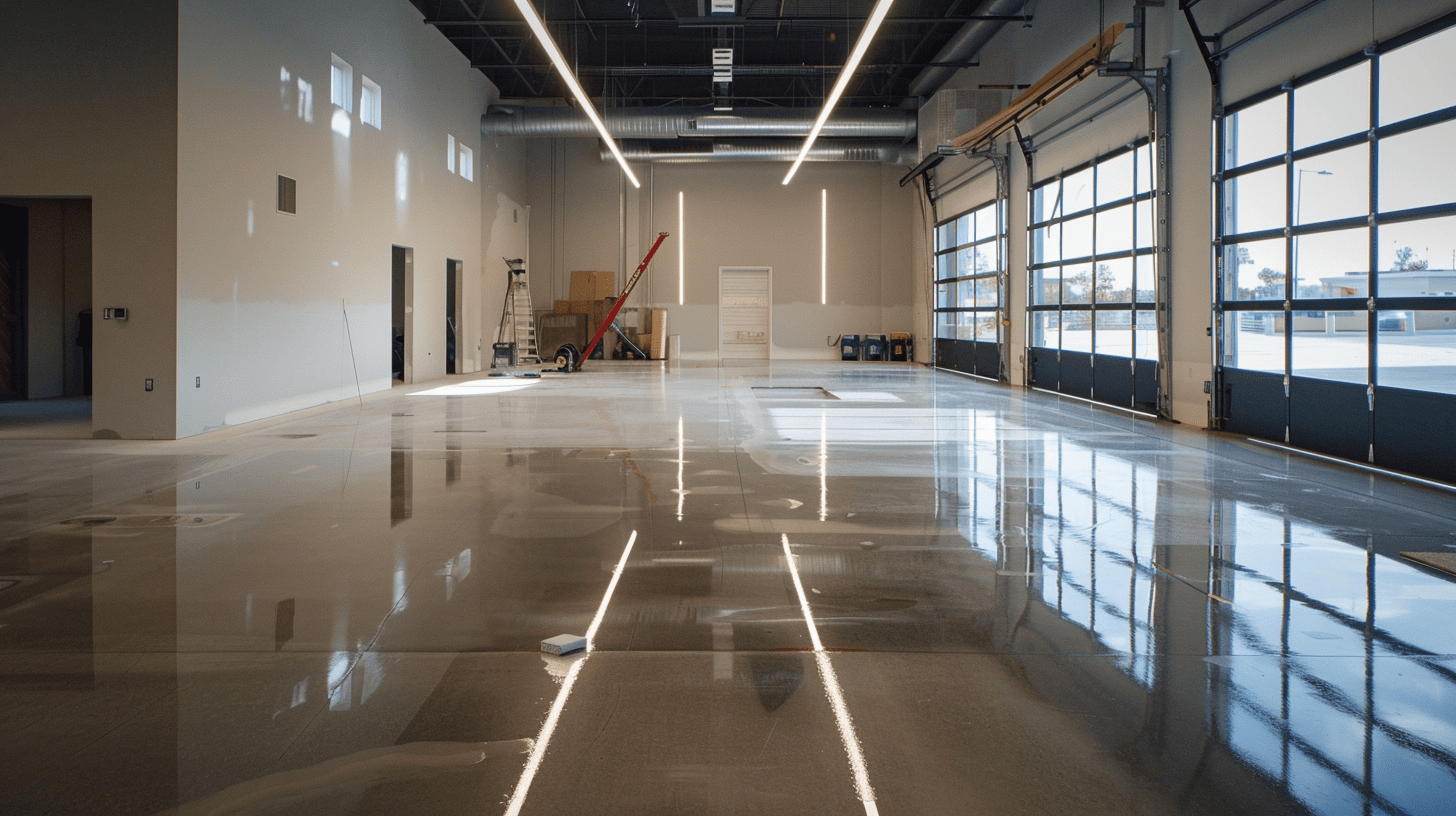 Réalisation de sol en béton ciré dans un espace professionnel à Angoulême - Couleurs des Charentes